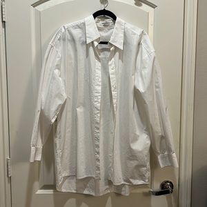 Babaton Essentials oversized white collared shirt, size M
